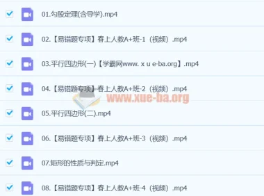 李爽数学2024初二数学A+寒假班（春上）同步培优课程