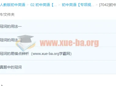 初中英语语法冠词专题精讲视频课程