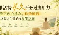 想活得长久不必过度用力：放下内心执念，松弛通透才是人生最好的养生之道