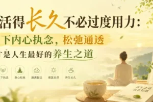 想活得长久不必过度用力：放下内心执念，松弛通透才是人生最好的养生之道