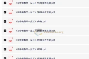 初中奥数举一反三 7-9年级奥数真题PDF+参考答案