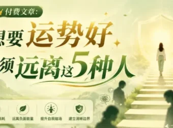 想要运势好，必须远离这5种人（人际能量指南）
