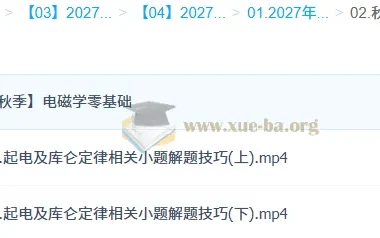 2027高三高考物理一轮复习 夏梦迪秋季班 电磁学专项突破