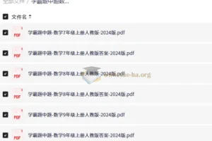 学霸题中题数学7-9年级上册人教版2024版同步练习与答案解析