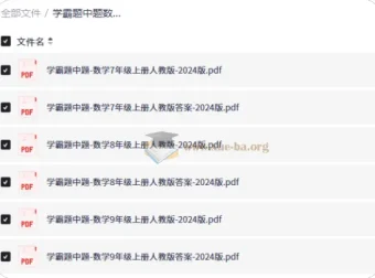 学霸题中题数学7-9年级上册人教版2024版同步练习与答案解析