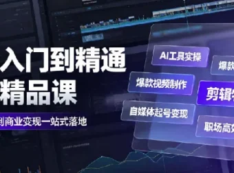 AI从入门到精通全能精品课｜工具实操+视频制作+剪辑特效+自媒体变现+职场赋能全教程