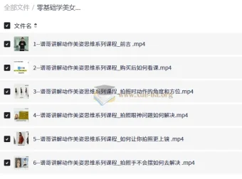 零基础学美女摆姿拍照摄影教程：谱哥动作美姿思维与模特实操课