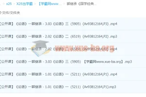 郭继承《国学经典与智慧人生》之论语 公开课音频视频合集