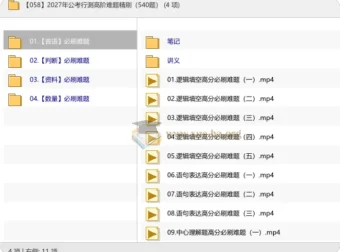 2027年公考行测高阶难题精刷540题 言语判断资料数量四大模块