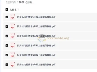 2027王朝霞活页同步练习册 1-6年级上册数学 苏教版