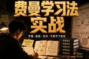 费曼学习法全套视频课程：思维导图+记忆力+笔记技巧系统训练