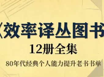 《效率译丛图书》12册全集，80年代经典个人能力提升老书书单